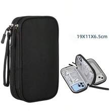 Electronic Organizer Bag, Travel Cable Organizer Pouch, Electronic Accessories Portable Case, Waterproof Double-Layer Storage Bag For Cables, Cords, Chargers, Phones, Earphones