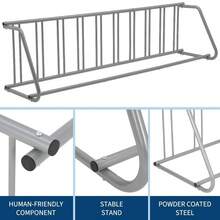 LIZHOUMIL Freestanding Floor Bike Rack – Storage Stand For 9-12 Two-Wheelers, Double/Single Side, Indoor/Outdoor Parking, Sturdy Grid Design, 71-147 Inch Length - Gray Single Side 10 Bike - View 4