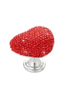 1pc Heart-Shaped Toilet Flush Button, Embedded With Diamonds, Easy-Press Design - For Toilet Flushing/Activation - Modern Bathroom/Shower Control Upgrade, Durable & Hygienic, Home Or Commercial Use - Complements Contemporary Bathroom Decor - Multicolor - View 5