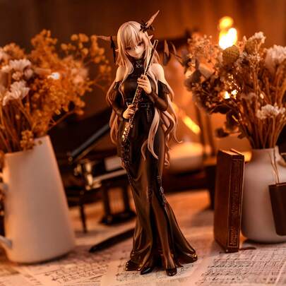 1件动漫角色音乐氛围连衣裙少女雕像 - 可收藏的PVC人偶，拥有生动的眼神和动态的姿势，精致的服装，适合卧室、汽车或书架装饰，动态姿势雕像