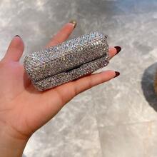 Luxury Crystal Lipstick Case With Rhinestones, Lipstick Holder With Cover, Portable Travel Size Single Lipstick Container - Multicolor - View 8