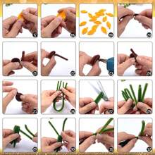 162/312支向日葵彩色棉签，手工制作，附带教程视频，3种混合色棉签批发，适用于向日葵DIY套件，包含花艺铁丝、园艺胶带、贺卡等。 - 向日葵套裝 - 查看 7