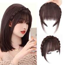 Front Hair Bangs Fringe Hair Extensions Headband, Synthetic Hair Bangs Headband For Women, Props Decoration-Cosplay/Wedding Photo/Party