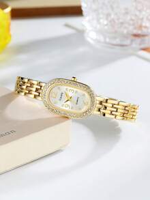 Gaiety 女士石英表，1 件装，时尚休闲，优雅轻盈，尽显奢华。阿拉伯数字刻度矩形表盘，适合日常佩戴、搭配服饰，亦可作为情人节礼物、简约复古优雅饰品、Y2K 派对、度假、节日礼物。 - 彩色 - 查看 4