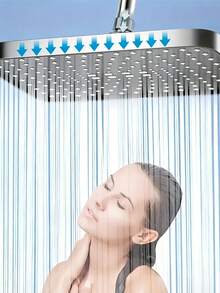 Đầu vòi sen vuông áp lực cao kiểu thác nước 11,8 inch, được làm từ nhựa bền, dễ vệ sinh và lắp đặt, thiết kế treo tường hiện đại, phù hợp cho phòng tắm gia đình, căn hộ dịch vụ, phòng tắm hiện đại, phòng tắm khu dân cư, phòng tắm thời trang và phòng tắm xe RV, cũng là một món quà lý tưởng cho dịp lễ. - quảng trường - Xem 3