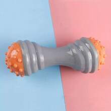 1pc Colorblock Dumbbell Dog Toy, Teeth Cleaning & Chewing Toy For Small Dogs - Multicolor - View 1