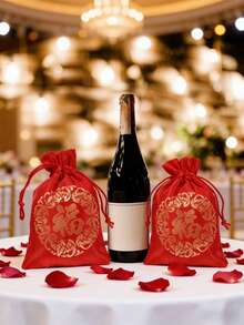 Set Of 1/6/12 China Brocade Drawstring Bags - Mixed Color Fabric Gift Bags, Suitable For Jewelry, Wedding Party Favors, Candy Packaging, Drawstring Gift Bags - Ideal For Wedding Gifts, Jewelry Storage, Holiday Party Favors, And Candy Wrapping. - Multicolor - View 4