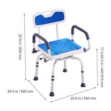 Silla de ducha giratoria 360 grados, asiento de ducha ajustable con brazos pivotantes para duchas o bañeras interiores, silla de ducha de bañera giratoria antideslizante para personas mayores con discapacidad heridas, capacidad de 400LBS - Azul - Ver 10