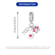 Cute Panda Animal 925 Sterling Silver Charms For Bracelets And Necklace Dangle Pendants Butterfly Elephant Dog Bead Jewelry Present For Women Family Friends - 友善的貓咪串珠飾品 - 查看 6
