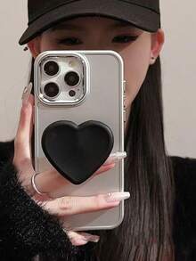 1pc Heart-Shaped Silicone Slouchy Phone Holder, Suitable For Any Smartphone, Adhesive Cushion Stand, Cute Gift Compatible With IPhone, Android, Birthday, Family & Friends - Multicolor - View 5