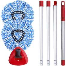 Spin Mop Head, Base, Handle Replacement For O-Ceda EasyWring RinseClean Microfiber Spin Mops, 2 Microfiber Mop Refills, 1 Triangle Head Cover And 30-58in Handle (Blue (2-Tank Stem)),38952865 - Màu xanh lam - Xem 1