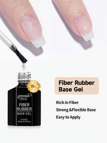 15ml Faser Nagel Reparatur Gel für gebrochene Nägel, Faser Gummi Basis Gel Transparent Nagel Reparatur Gel, Gel Nagel Verstärker für dünne Nägel Verlängerung kurzer Nägel - Transparent - Übersicht 3