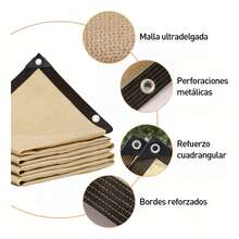 4x3m Malla de sombreado de plástico PE de color beige con protección UV, Malla de sombra para exteriores con protección UV, No acumula agua y es ideal para cobertizos de autos al aire libre, invernaderos, pérgolas, y más. Adecuada para uso doméstico, campamentos, estacionamiento, y cultivo de plantas - Beis - Ver 6