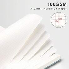 Graph Paper Notebook - Spiral Notebook Hardcover Leather Journal 140 Pages, B5 Large Grid Notebook 7.6\ X 10\, 100 Gsm Thick Paper, For Schoolsss Writing Graphing Engineering Math, GrayBlue - B5-graphB5Graph - View 4