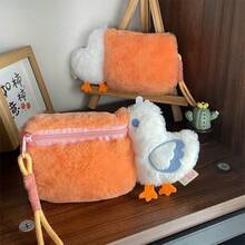 1pcs  Cute Mini Camera Bag, Pelican Bag, Furry Coin Purse, Key Bag, Key Chain Pendant, Portable Headphones, Stationery Bag, Storage Bag - Pelican Coin Purse - View 3