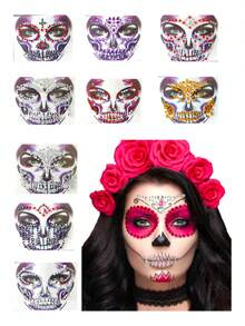 TendenciaSet Halloween:3 Pegatinas Pedrería + Paleta Colores + SangreCalidad premium - 1 - Ver 5