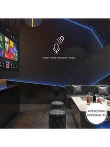 演唱会主题趣味静电贴纸，简约北欧ins风，无需胶水，可移除，适用于浴室、卧室、KTV、墙面和玻璃装饰 - 彩色 - 查看 3