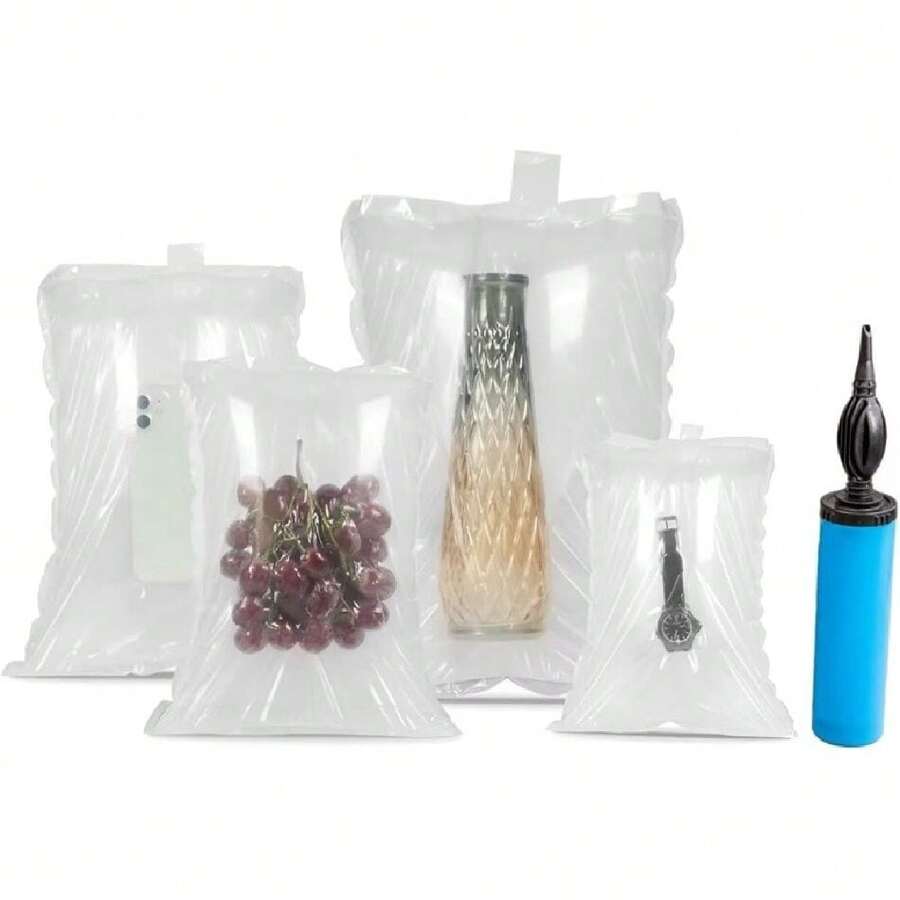 (100 Pack +  Pump )  5.9x11.8inch Clear Plastic Inflatable Air Packaging Bags Air Bubble Bag Suspension Packaging Air Pillows Air Cushions Buffer Bags Void Fill Cushioning For Shipping And,38947405 - 紅木色 - 查看 1