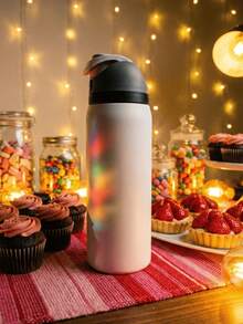 0walai Pure White Vacuum Flask With Straw 32oz,945ML, Cold And Hot Water Can Be Insulated, Beautiful Appearance, Exquisite Workmanship, Suitable For Camping, Work, Indoor Use,Suitable For Gift,Perfect For Valentine's Day,Birthday,Giving Day. - trắng - Xem 1