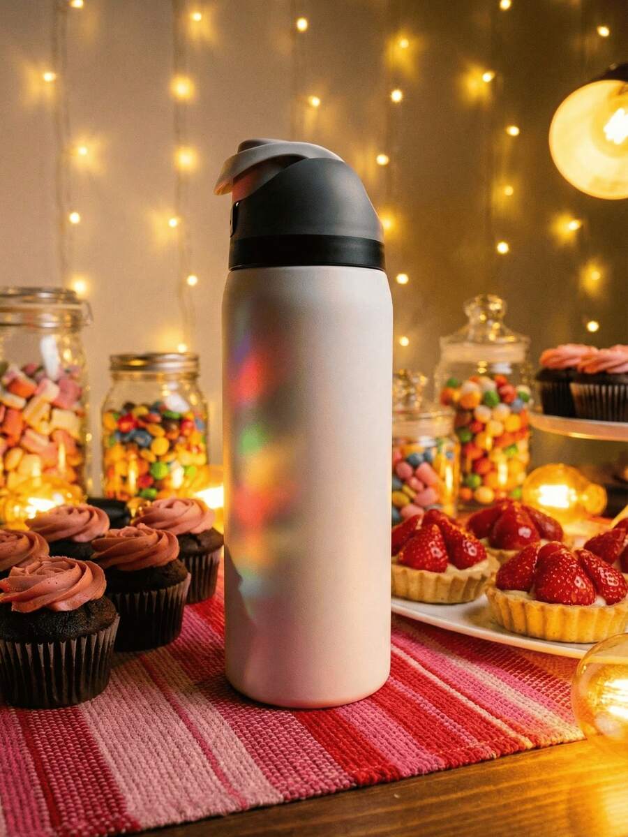 0walai Pure White Vacuum Flask With Straw 32oz,945ML, Cold And Hot Water Can Be Insulated, Beautiful Appearance, Exquisite Workmanship, Suitable For Camping, Work, Indoor Use,Suitable For Gift,Perfect For Valentine's Day,Birthday,Giving Day. - trắng - Xem 1