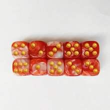 10pcs/Pack Best Seller Marble Acrylic Polka Dot Dice, Dual-Color Dice, 16mm Rounded Square Multicolor Checkerboard Game Accessories, Suitable For Tabletop Games, Entertainment, Parties - Multicolor - View 26
