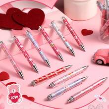 1-20pcs Cute Pink Heart & Bow Nurse/Doctor Themed Pens, 1.0mm Black Ink Smooth Writing Retractable Pens, Suitable For Teachers, Women, Girls, Adults, Decorative & Practical, School/Office Supplies, Party Favors, Back To School Gifts - Multicolor - View 3