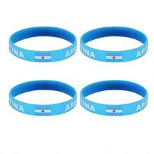 4-Pack Argentina Silicone Wristbands, Outdoor Sports Elastic Wristbands, Sports Style For World Cup Football Wear - 4 Items - View 1