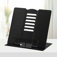 Book Stand Metal Desk Book Holder, Book Holders For Reading Hands Free, Adjustable Cookbook Documents Holder, Portable Bookstand For Music Books, Textbook, Recipe, Tablet, Ipad (Black) - Black - 查看 2