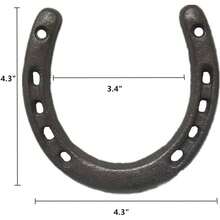 YFUG GO Cast Iron Horseshoe Wall Decor, Medium Horseshoe Durable Cast Iron 5 Holes On Each Side Indoor Or Outdoor1 Packu2026 - Initial - View 3