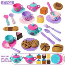 Little Girl Tea Party Set, Pretend Afternoon Tea Dessert Teapot Set, Princess Tea Time Playing Teapot Kitchen Toys, Easter Gifts For Children's Birthdays - Multicolor - View 6