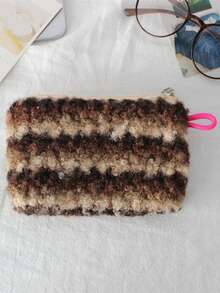 Plush Coin Purse Mini Lipstick Makeup Bag Portable Bluetooth Earphone Storage Pouch Card Holder Wallet - Multicolor - View 15