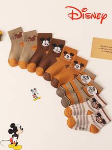 Disney 10/5 Authentic Mickey Mouse Family Children's Socks, Maillard Color Series, New Year's Gift Socks, Boys' Winter Socks, Mickey Cartoon Christmas New Year Animation Socks, Boys' Socks, Indoor Floor Socks, Creative Gift Socks, Socks For Children