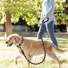 Set de 2 Correas para Perro de 2 M con Mango Acolchado y Costuras Reflejantes para Perros, Correa Giratoria Resistente y Duradera Que no se Enreda, Apto para Perros Pequeos y Medianos - 2m+negro1+rosa - Ver 7