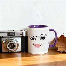 1 One, 3A Ceramic Cup-11oz Coffee Cup, Funny Pattern-Tea Cup, Dining Cup, Four Seasons Drink Cup, Family, Brothers And Sisters, Friends, Lover, Girlfriend, Holiday Commemorative Gift For Home Kitchen Or Office Use, Reusable Cup, Personalized Cup - Màu tím - Xem 2