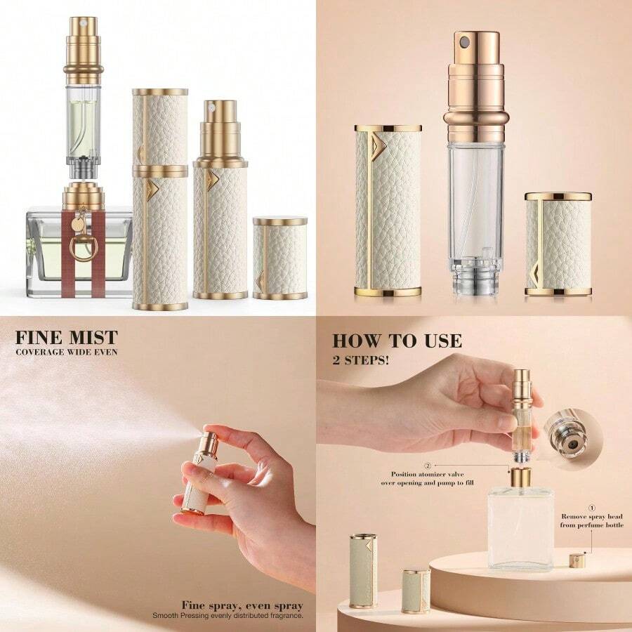 2026 Portable Dispensing BottleTravel Refillable Perfume Bottle Leak-Proof 5ml Atomizer Portable Luxurious Pocket Perfume Dispser Pump Transfer Tool For Wom M Travel Accories. - White - View 1