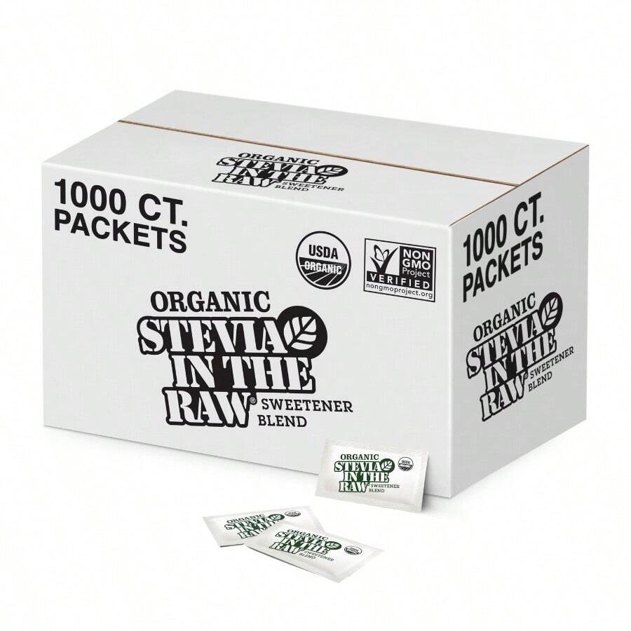 Stevia In The Raw Organic Stevia Sweetener Packets 1 000 Ct Zero Calorie Sugar - như hình ảnh - Xem 1
