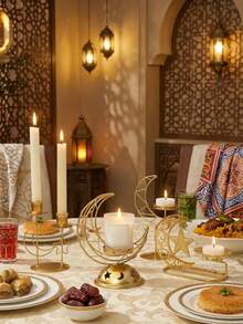 1件/3件套现代餐桌摆件，浪漫烛台装饰，餐厅装饰，家居装饰，浪漫礼物，烛光晚餐，婚礼装饰，星星，月亮，灯笼，毕业礼物