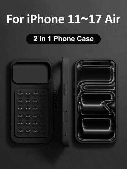  VOUVI 硅胶吸盘手机壳，兼容 17、14、12、11、13、15、16 Pro Max、16、15、14 Plus、16 E、17 Air，纯色商务简约奢华防震手机配件