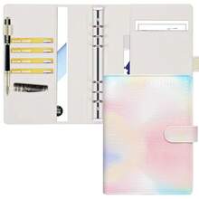 Toplive A5 Binder 6 Ring Personal Organizer Binder Cover Tie-Dye Colorful Business Portfolio Folder For Interview, Conference, Women,6 Ring A5 Binder - 多彩 - 查看 1