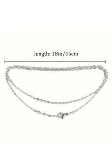 10 Pieces Of 45cm Golden Stainless Steel Chain, O-Shaped Flattened Chain, Cross Chain, Titanium Steel Necklace, DIY Jewelry Accessory, Jewelry Making Material - Multicolor - View 6