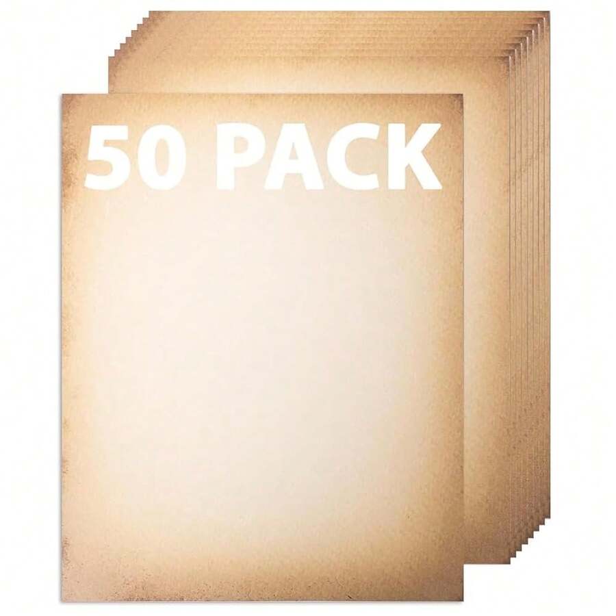 50 Pack Classic Aged Paper | Vintage Stationary Paper | Use For Creating Timeless Writing, Drawing, Sketches, Painting Projects | Ink Jet And Laser Printer Friendly | 8.5 X 11 Inches 50 Sheets - 50 PACK CLASSICAGED PAPER - Xem 1