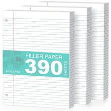 3-Pack White Loose Leaf Paper 390 Sheets Filler Paper 8 * 10.5 College Ruled 3-Hole Punched For 3-Ring Binders Notebook Lined 8\ X 10.5\ - White3Pack - View 1