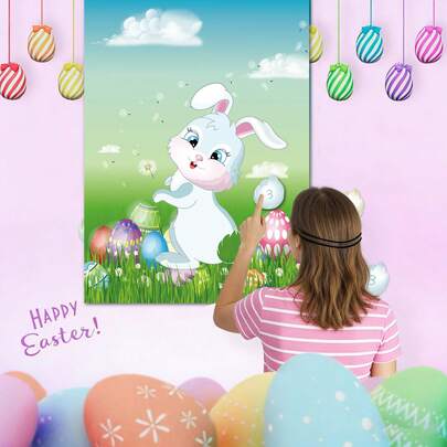 24pcs Rabbit Tail Stickers, Easter Party Decorations, Easter Party Supplies