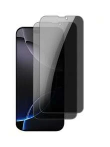 2pcs Privacy Anti-Fingerprint Anti-Oil Tempered Glass Screen Protector, Compatible With IPhone 7/8/7Plus/8Plus/X/XS/XR/13/14/15/15 Pro Max/16/16 Pro/16 Plus/16 Pro Max/16e/17/17 Air/17 Pro/17 Pro Max - Black - View 34