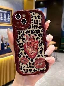 Ốp lưng điện thoại mềm in hình trái tim và da báo, tương thích với iPhone 17/17 Pro Max/ 16/16 Pro/16 Pro Max/15/XR/7P 8P/P12 Pro Max/P13 Pro Max/P14 Pro Max/P13/P14/P11/P12/P14, ốp bảo vệ dày dặn, dễ thương và thời trang. - Nhiều màu - Xem 3