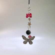 1-4PCS Cute Phone Charms Aesthetic Y2K Cell Phone Charms Strap Strawberry Butterfly Star PhoneCharm Y2K Accessories For Bag Keychain  Camera Pendants Decor - 1 mặt dây chuyền hình bướm - Xem 4