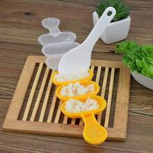 Rice Ball Mold,Rice Ball Shaker, Ball Shaped Kitchen Tools DIY Lunch, Maker Mould Food Decor For Kids, Mold With A Mini Rice Scoop(Yellow)U2026 - White - View 4