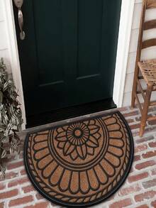 1pc Brown Patterned Carpet, Printed Design, Home Decor, Decorative Rug, Dirt-Resistant, Comfortable, Easy To Clean, Indoor Doormat Decor, Suitable For Whole House Decorative Doormat, Decorative Carpet, Home Decor Carpet, Washable Carpet, Rug, Mat, Living Room Decorative Carpet - Brown - View 2