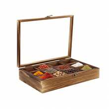 SanBouSi 1PCS Wooden Spice Box Wooden Spice Box With 12 Containers Spice Fit Box Home - Brown - View 6