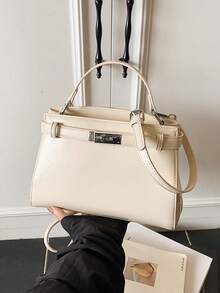 Luxury Women's Handbag, New Vintage Minimalist High-End Niche One Shoulder Bag, Tote Crossbody Bag - Beige - View 6